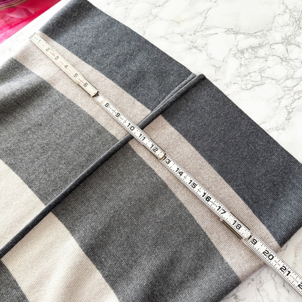 Talbots 100% Merino Wool Neutral Stripe Open Front Cardigan Swearer Size Small - Picture 10 of 13